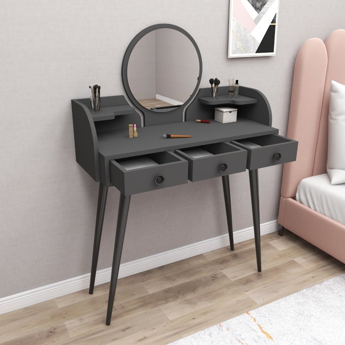 Hanah Home Elegans Mesa de Maquillaje Antracita